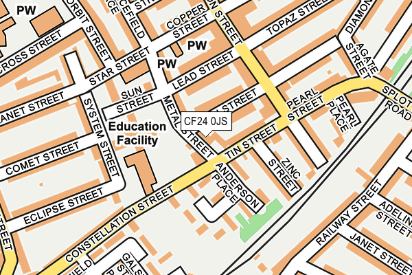 CF24 0JS map - OS OpenMap – Local (Ordnance Survey)