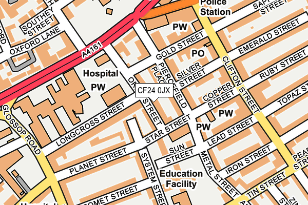 CF24 0JX map - OS OpenMap – Local (Ordnance Survey)