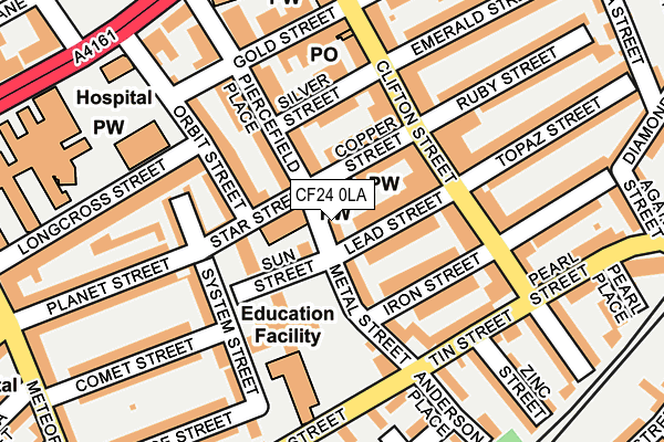 CF24 0LA map - OS OpenMap – Local (Ordnance Survey)