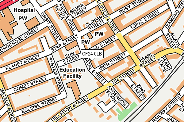 CF24 0LB map - OS OpenMap – Local (Ordnance Survey)