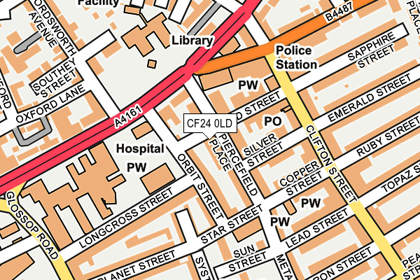 CF24 0LD map - OS OpenMap – Local (Ordnance Survey)