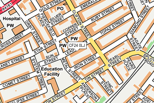 CF24 0LJ map - OS OpenMap – Local (Ordnance Survey)