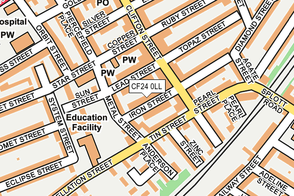 CF24 0LL map - OS OpenMap – Local (Ordnance Survey)