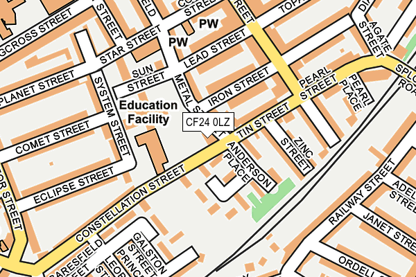 CF24 0LZ map - OS OpenMap – Local (Ordnance Survey)