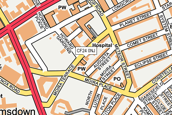 CF24 0NJ map - OS OpenMap – Local (Ordnance Survey)