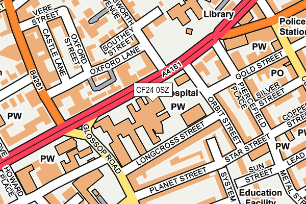 CF24 0SZ map - OS OpenMap – Local (Ordnance Survey)