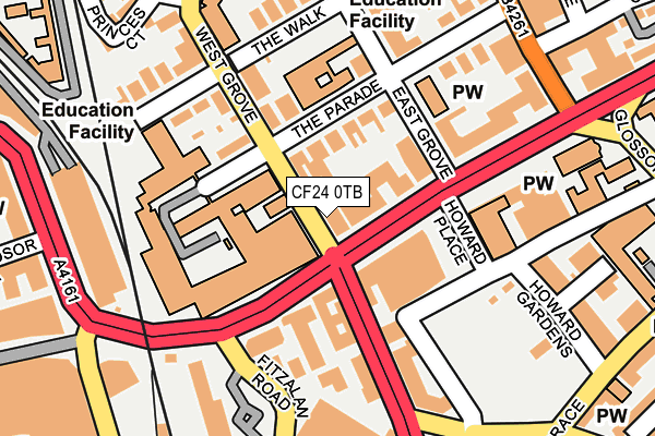 CF24 0TB map - OS OpenMap – Local (Ordnance Survey)