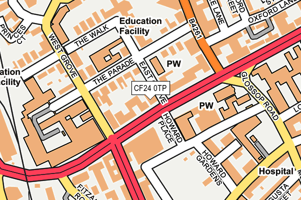 CF24 0TP map - OS OpenMap – Local (Ordnance Survey)