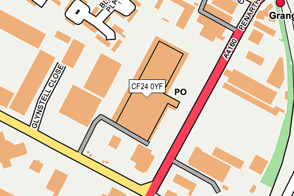 CF24 0YF map - OS OpenMap – Local (Ordnance Survey)