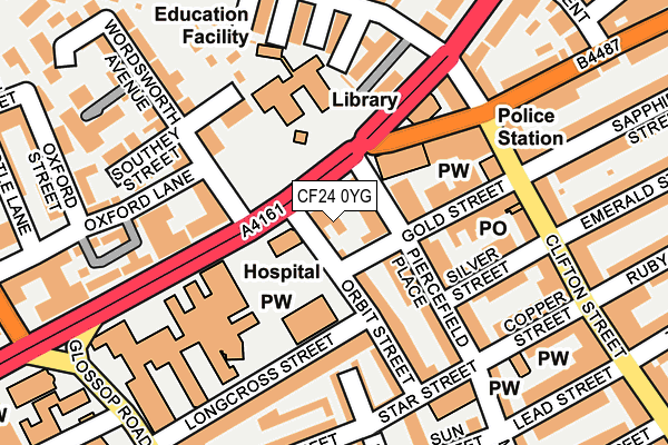 CF24 0YG map - OS OpenMap – Local (Ordnance Survey)