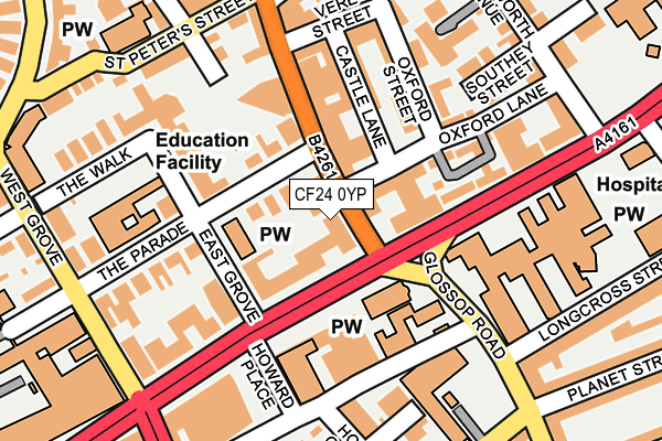 CF24 0YP map - OS OpenMap – Local (Ordnance Survey)