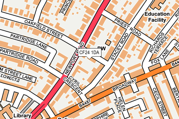 CF24 1DA map - OS OpenMap – Local (Ordnance Survey)