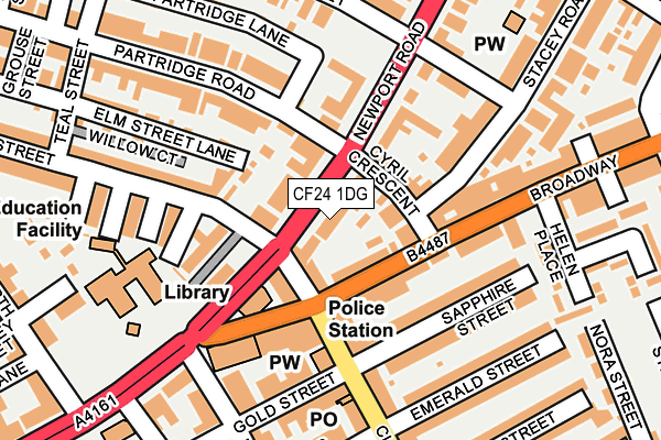 CF24 1DG map - OS OpenMap – Local (Ordnance Survey)