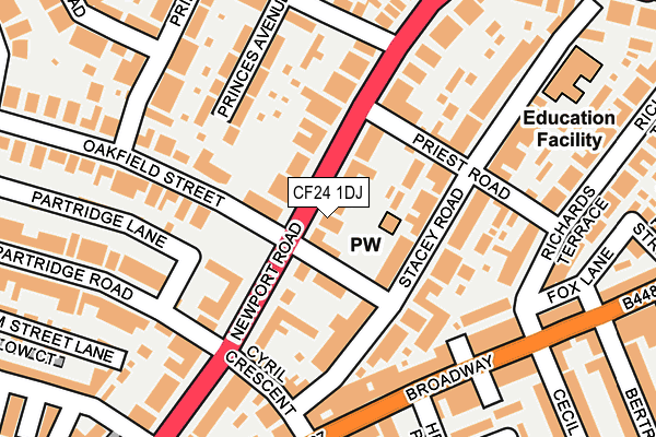 CF24 1DJ map - OS OpenMap – Local (Ordnance Survey)