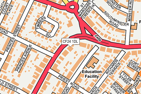CF24 1DL map - OS OpenMap – Local (Ordnance Survey)