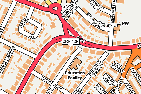 CF24 1DP map - OS OpenMap – Local (Ordnance Survey)