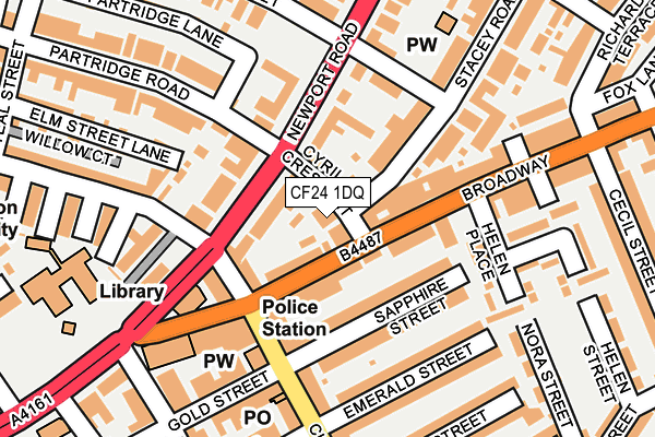 CF24 1DQ map - OS OpenMap – Local (Ordnance Survey)