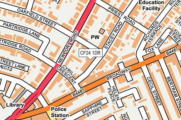 CF24 1DR map - OS OpenMap – Local (Ordnance Survey)