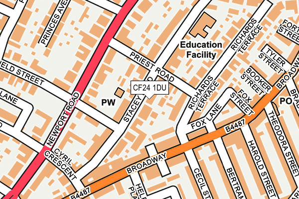 CF24 1DU map - OS OpenMap – Local (Ordnance Survey)