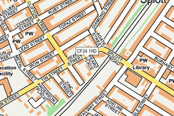 CF24 1HD map - OS OpenMap – Local (Ordnance Survey)