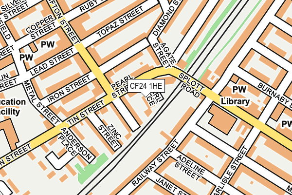 CF24 1HE map - OS OpenMap – Local (Ordnance Survey)