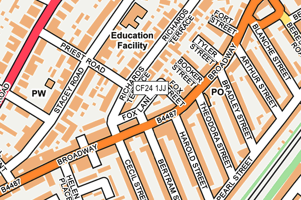 CF24 1JJ map - OS OpenMap – Local (Ordnance Survey)