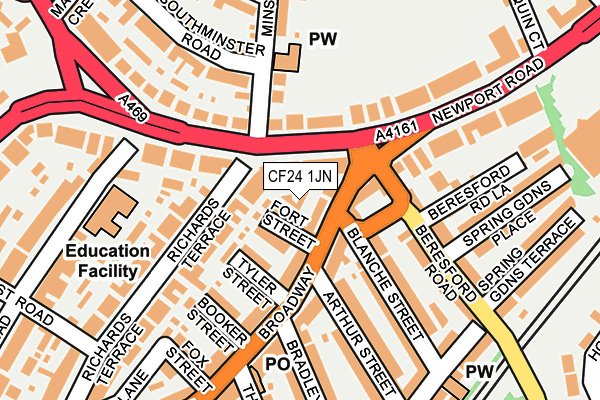 CF24 1JN map - OS OpenMap – Local (Ordnance Survey)