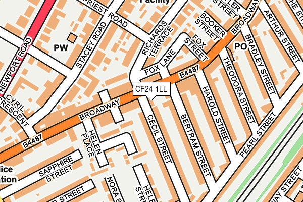 CF24 1LL map - OS OpenMap – Local (Ordnance Survey)