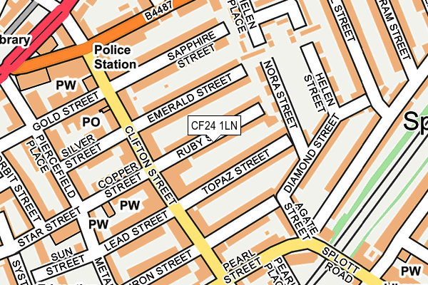 CF24 1LN map - OS OpenMap – Local (Ordnance Survey)