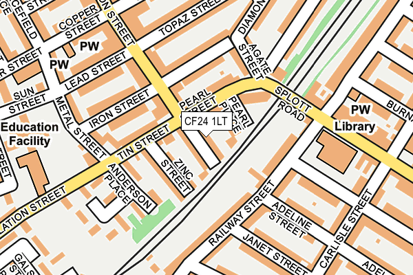 CF24 1LT map - OS OpenMap – Local (Ordnance Survey)