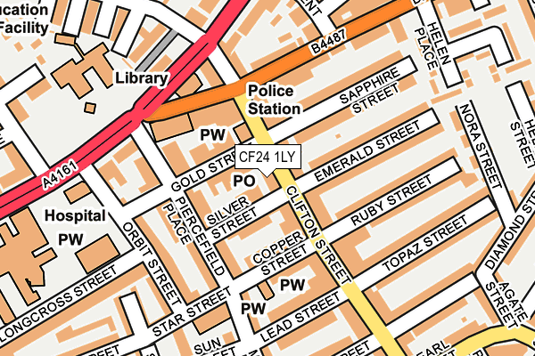 CF24 1LY map - OS OpenMap – Local (Ordnance Survey)