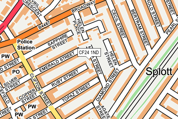 CF24 1ND map - OS OpenMap – Local (Ordnance Survey)