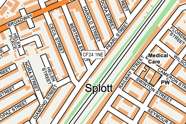 CF24 1NE map - OS OpenMap – Local (Ordnance Survey)