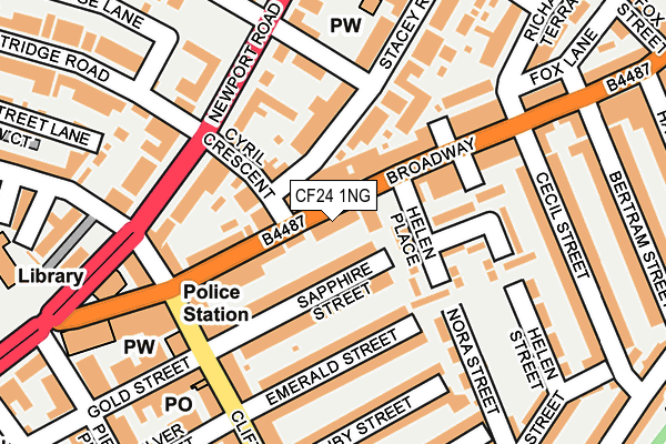 CF24 1NG map - OS OpenMap – Local (Ordnance Survey)