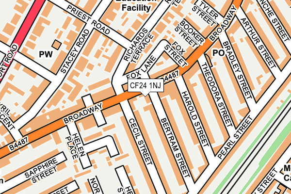 CF24 1NJ map - OS OpenMap – Local (Ordnance Survey)