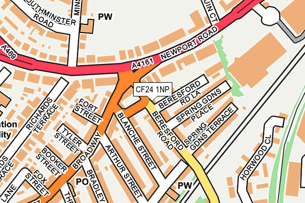 CF24 1NP map - OS OpenMap – Local (Ordnance Survey)