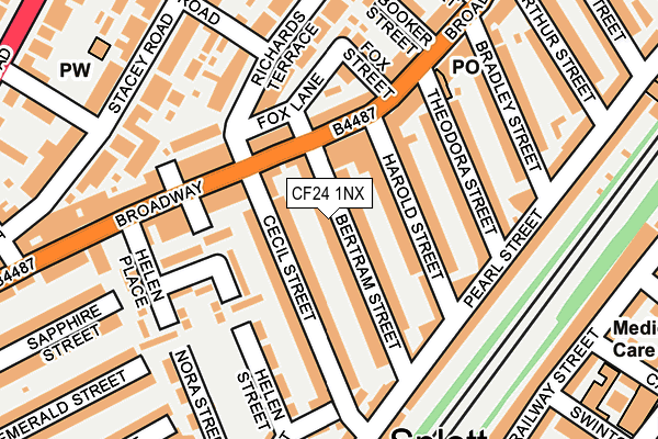 CF24 1NX map - OS OpenMap – Local (Ordnance Survey)