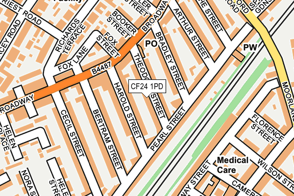 CF24 1PD map - OS OpenMap – Local (Ordnance Survey)