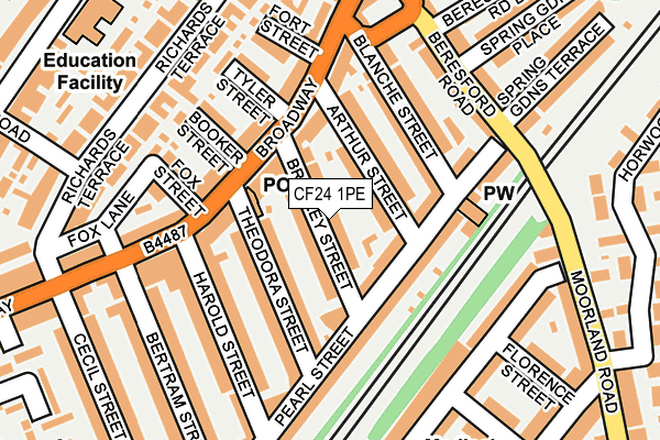 CF24 1PE map - OS OpenMap – Local (Ordnance Survey)