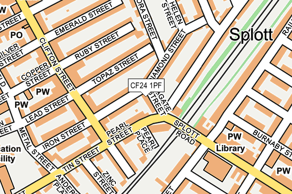 CF24 1PF map - OS OpenMap – Local (Ordnance Survey)