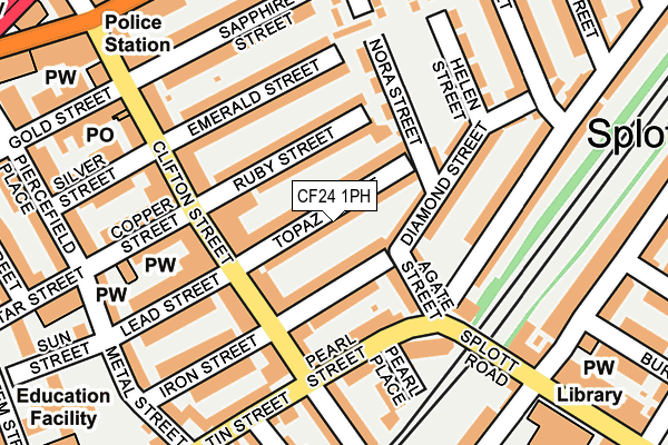 CF24 1PH map - OS OpenMap – Local (Ordnance Survey)