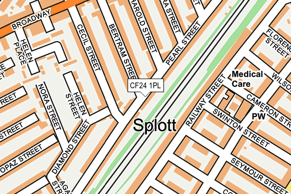 CF24 1PL map - OS OpenMap – Local (Ordnance Survey)