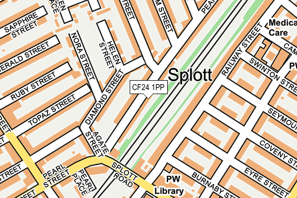 CF24 1PP map - OS OpenMap – Local (Ordnance Survey)