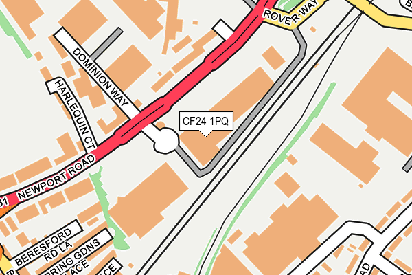 CF24 1PQ map - OS OpenMap – Local (Ordnance Survey)