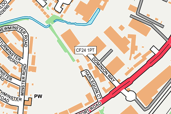 CF24 1PT map - OS OpenMap – Local (Ordnance Survey)