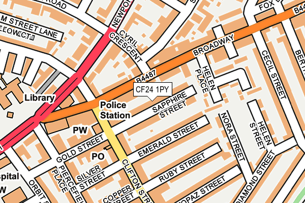 CF24 1PY map - OS OpenMap – Local (Ordnance Survey)