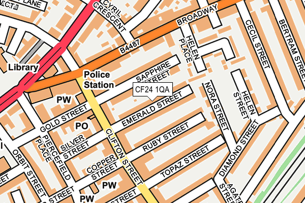 CF24 1QA map - OS OpenMap – Local (Ordnance Survey)