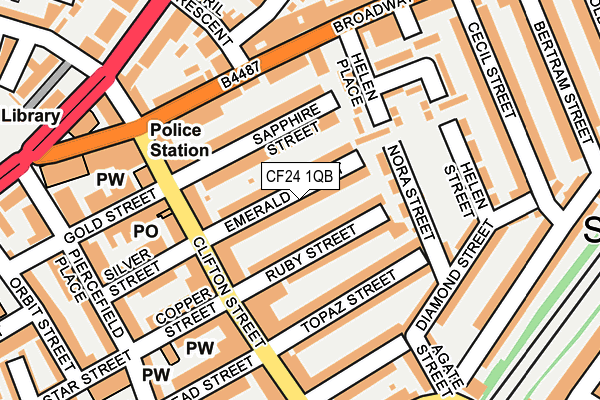 CF24 1QB map - OS OpenMap – Local (Ordnance Survey)
