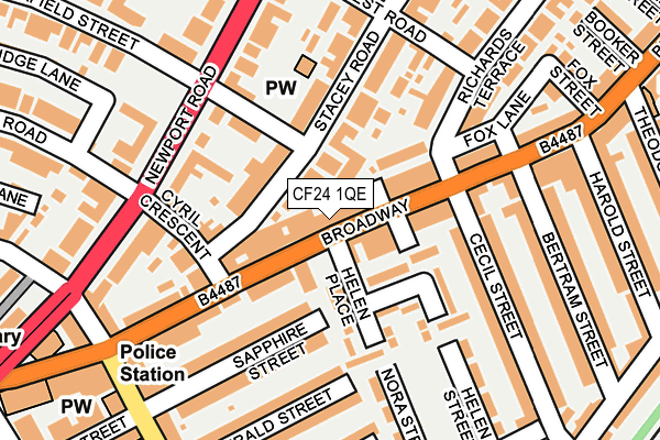 CF24 1QE map - OS OpenMap – Local (Ordnance Survey)