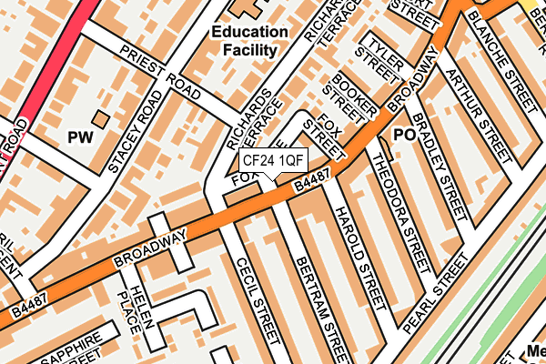 CF24 1QF map - OS OpenMap – Local (Ordnance Survey)